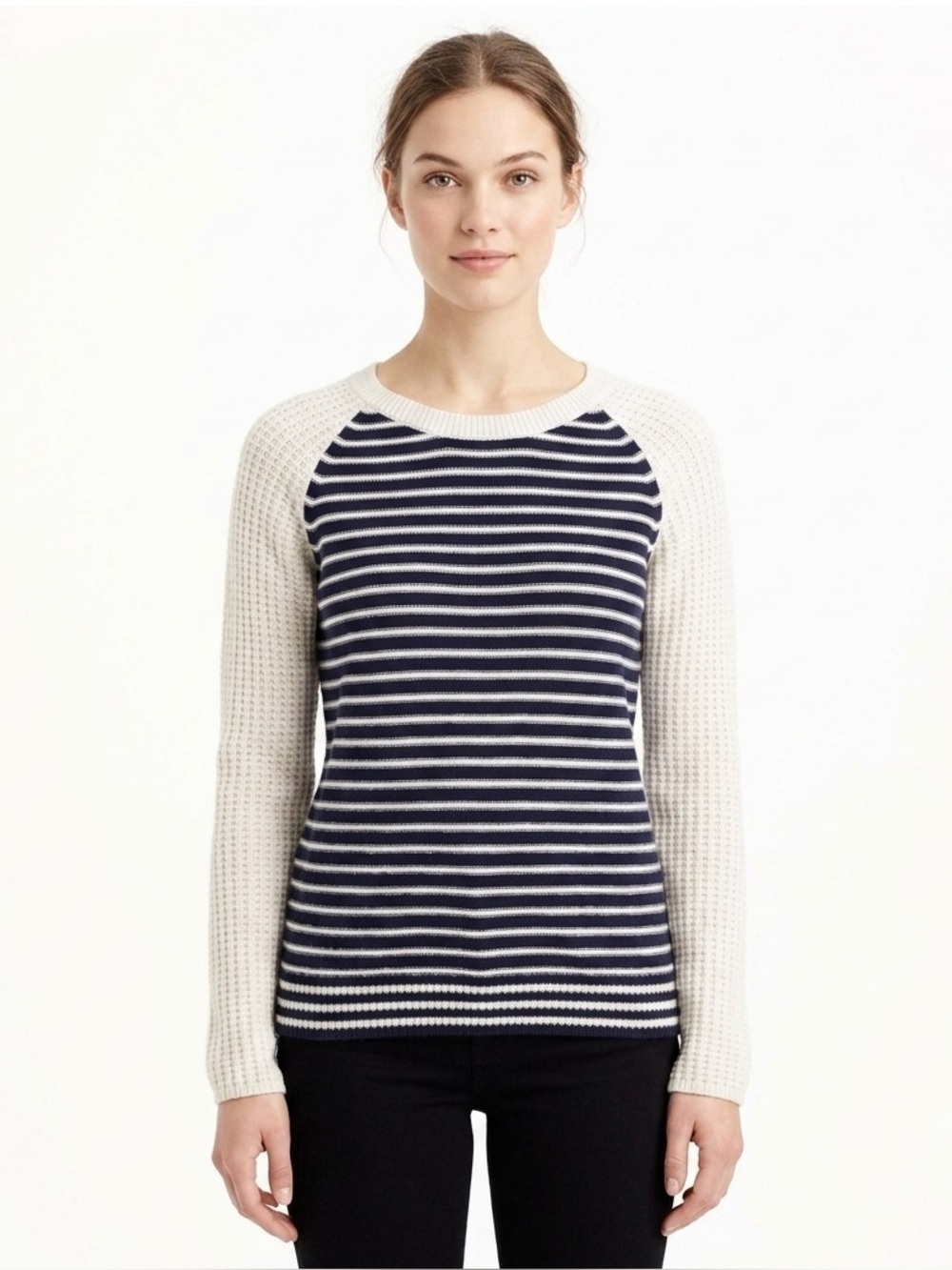 Striped Navy and Cream Women's Sweater